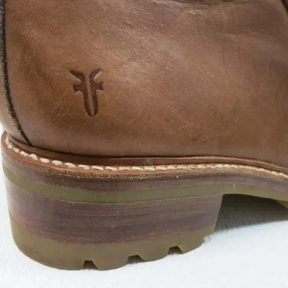 Frye Oil Tanned Leather Boots Zippered British Tan Men's Footwear Comfort Sz16 D - Picture 2 of 8